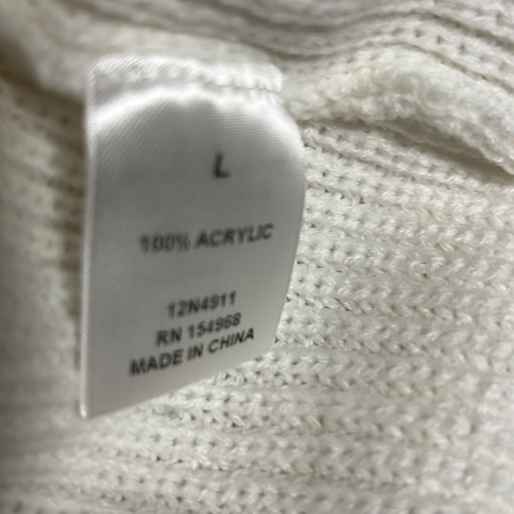 La Charme Off White Sweater Dress Back Tie Detail Long Sleeves - Picture 11 of 12